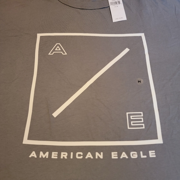 American Eagle Graphic Tee [M] Gray/White - Picture 2 of 4